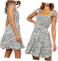 Witte mouwloze zomerjurk voor dames met bloemenprint