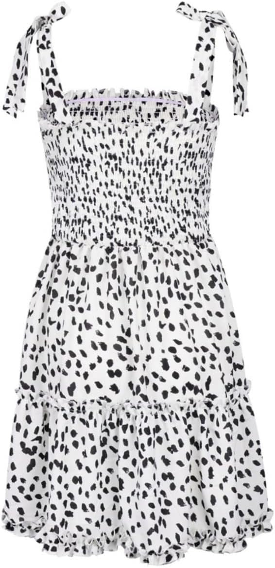 Witte mouwloze zomerjurk voor dames met bloemenprint