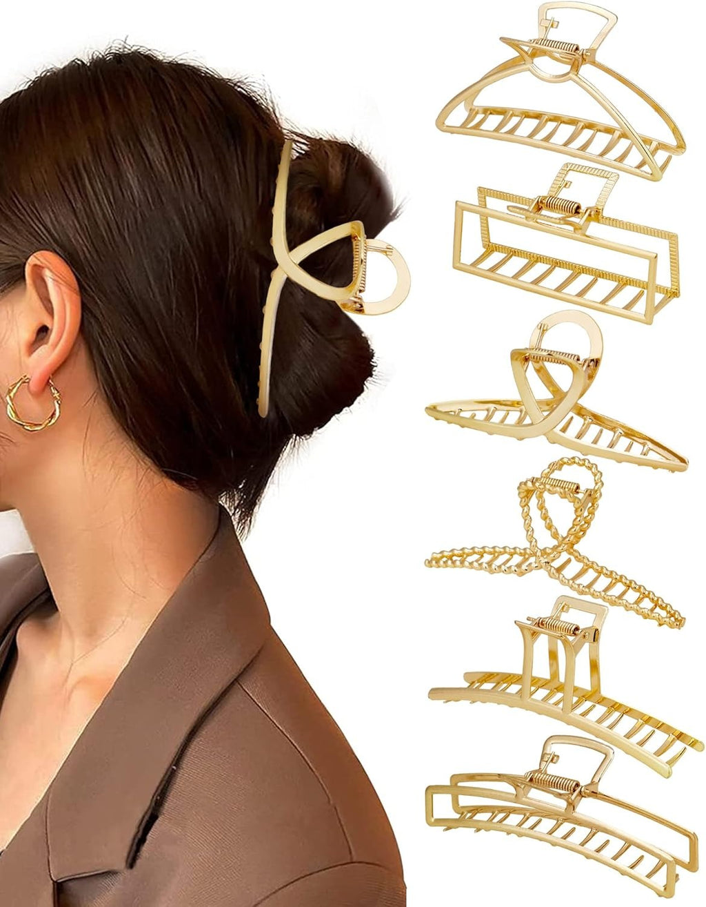 Antislip metalen haarclip voor dames, sterke en veilige grote haarclip, haaraccessoire geschikt voor vrouwen en meisjes.