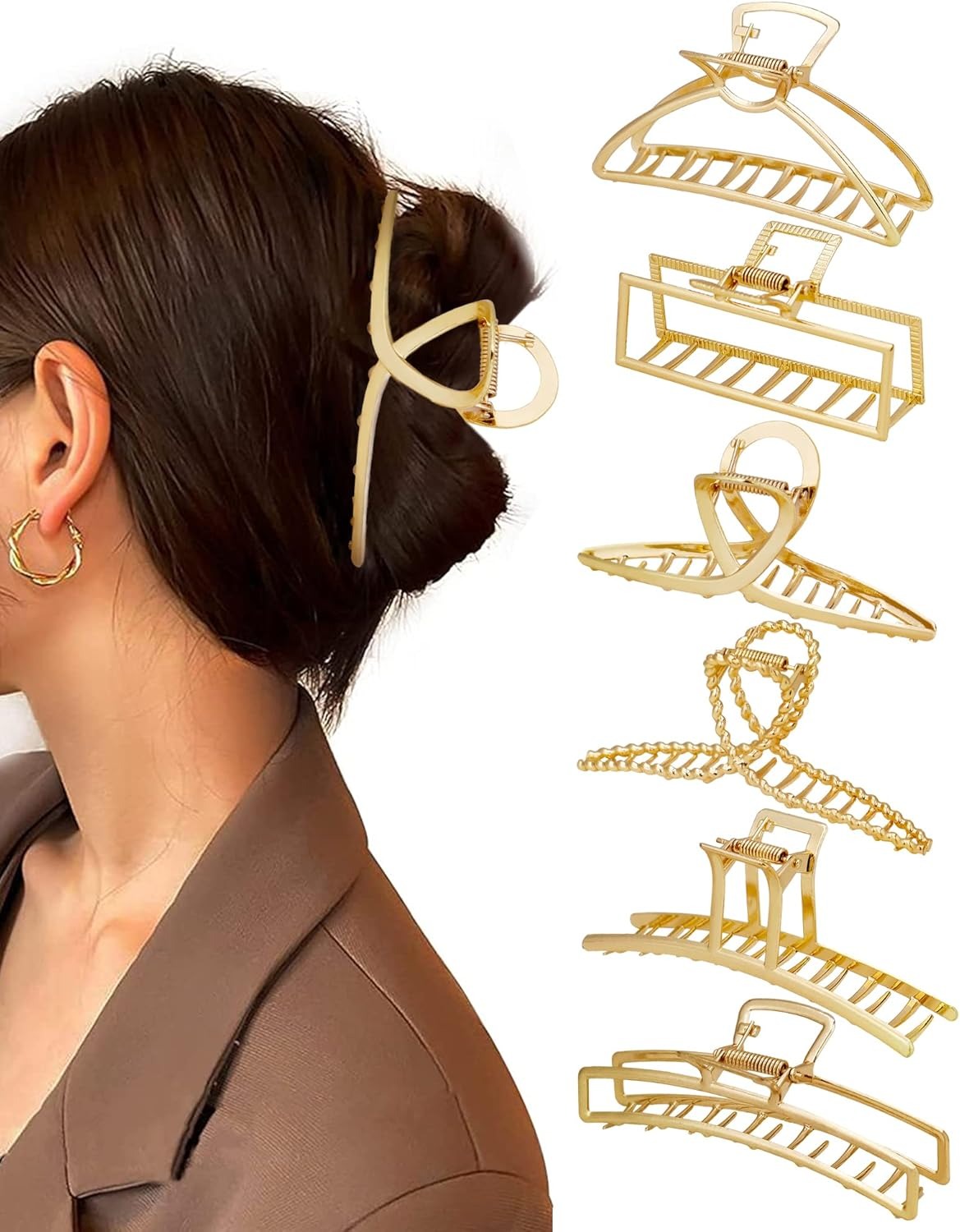 Antislip metalen haarclip voor dames, sterke en veilige grote haarclip, haaraccessoire geschikt voor vrouwen en meisjes.
