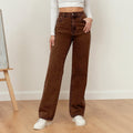 Dames jeans met lange, wijde pijpen, modieus en losvallend model, casual.